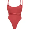 Fashion Andrea Iyamah Lima Red One Piece Swimsuit