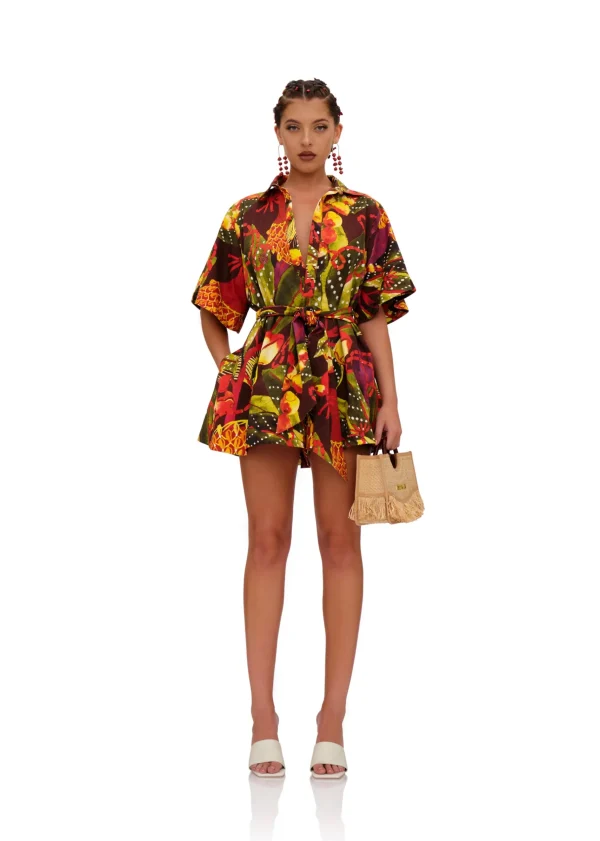 Flash Sale Andrea Iyamah Shanti Romper-Kola Print